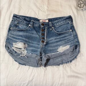 We The Free Distressed Blue Jean Shorts
